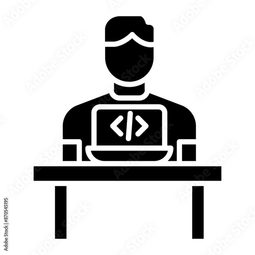 Web Designer Male vector icon. Can be used for Home Based Business iconset.