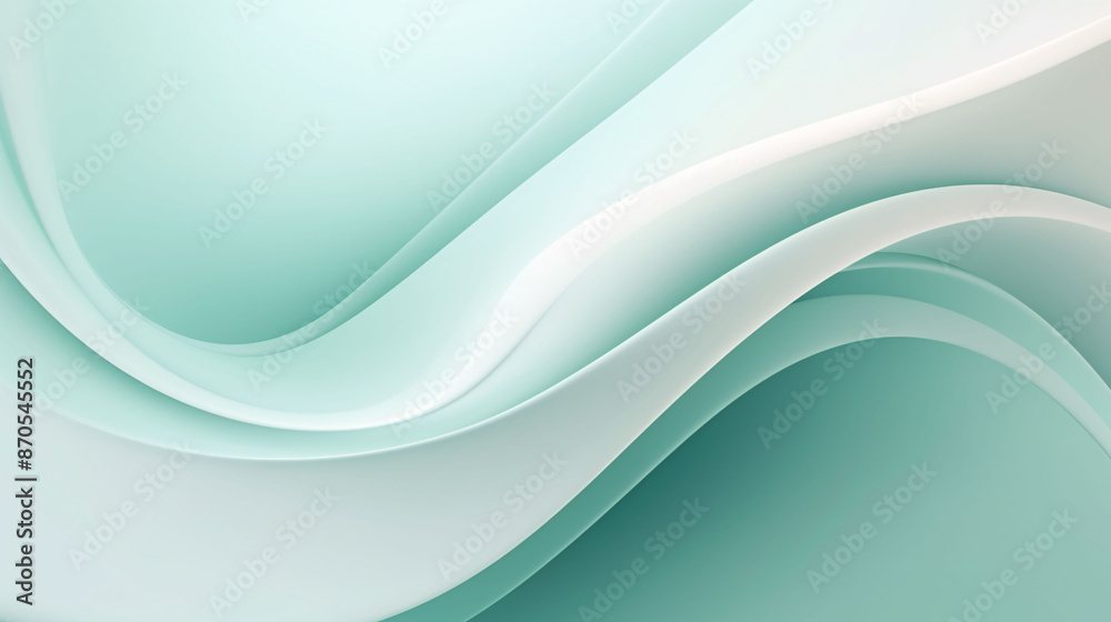 Obraz premium Abstract background waves. White and mint abstract background for wallpaper oder business card