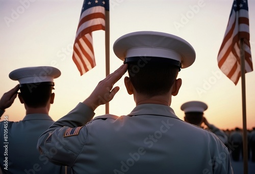 Veterans Saluting the American Flag