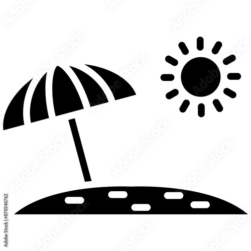 Beach Umbrella vector icon. Can be used for Outdoor Fun iconset.