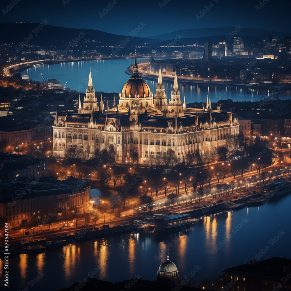 Obraz premium nacht, fluss, prag, burg, budapest, stadt, brücke, prag, budapest, wien, inspireiert, ki, ai, luftbild, drohne, aerial view, nachts, lichtermeer, licht, schön, urlaub, städtetrip, architektur, europa,