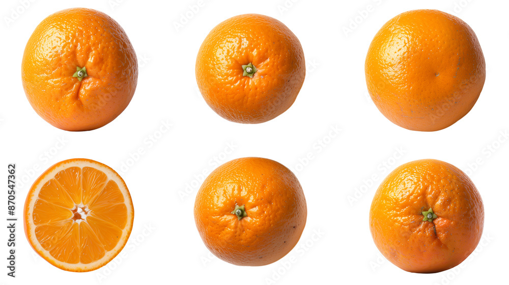 set of fresh oranges in different shapes and angles, isolated on transparent background set of fresh oranges in different shapes and angles, isolated on transparent background