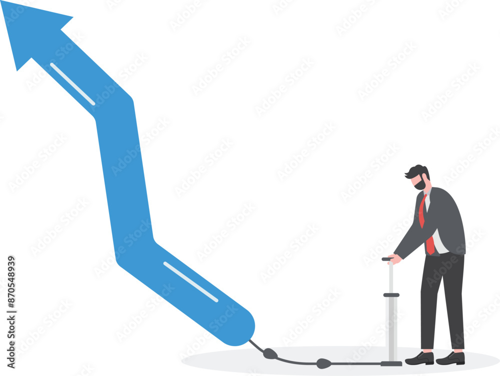Business pump the arrow growth, Concept business vector illustration
Business pump the arrow growth, Concept business vector illustration