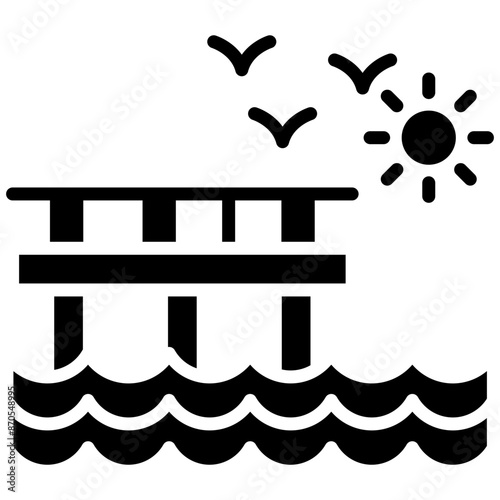 Wharves vector icon. Can be used for Coastline iconset.