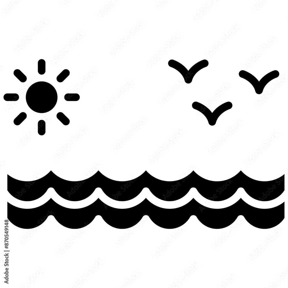 Sea vector icon. Can be used for Coastline iconset. Sea vector icon. Can be used for Coastline iconset.