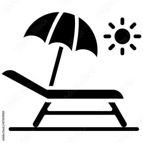 Sun Lounger vector icon. Can be used for Coastline iconset.