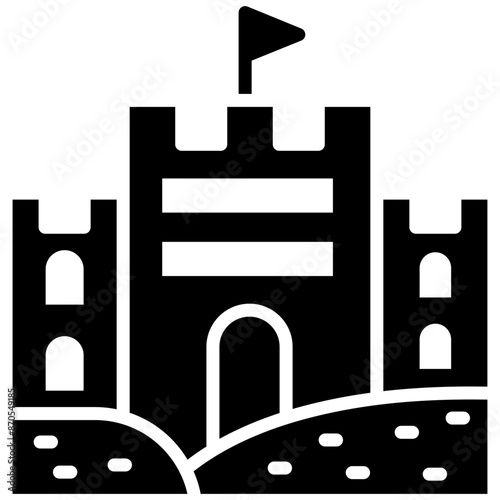 Sandcastle vector icon. Can be used for Coastline iconset.