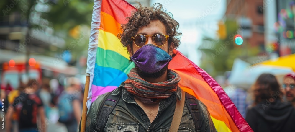 LGBT pride activist. Gay lesbian gender equality movement symbol. Generative AI technology.
LGBT pride activist. Gay lesbian gender equality movement symbol. Generative AI technology.