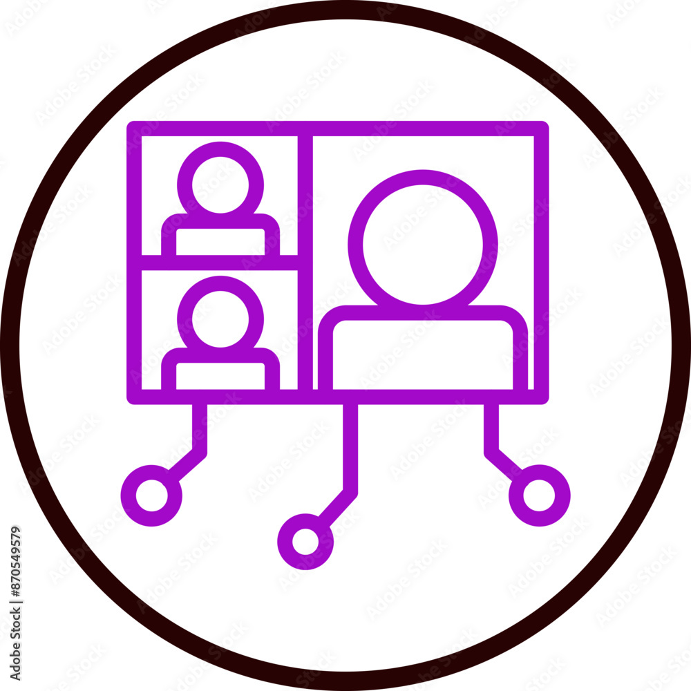 Digital Classroom Vector Line Purple Circle Black Digital Classroom Vector Line Purple Circle Black