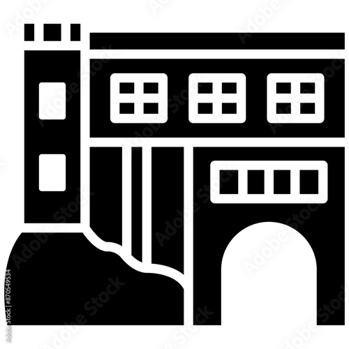Amalfi Coastline vector icon. Can be used for Italy iconset.