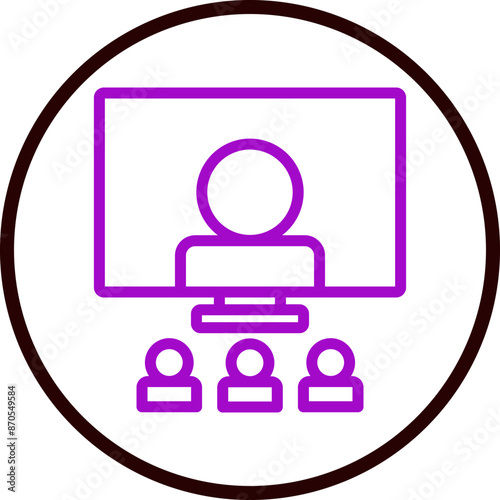 Webinar Vector Line Purple Circle Black