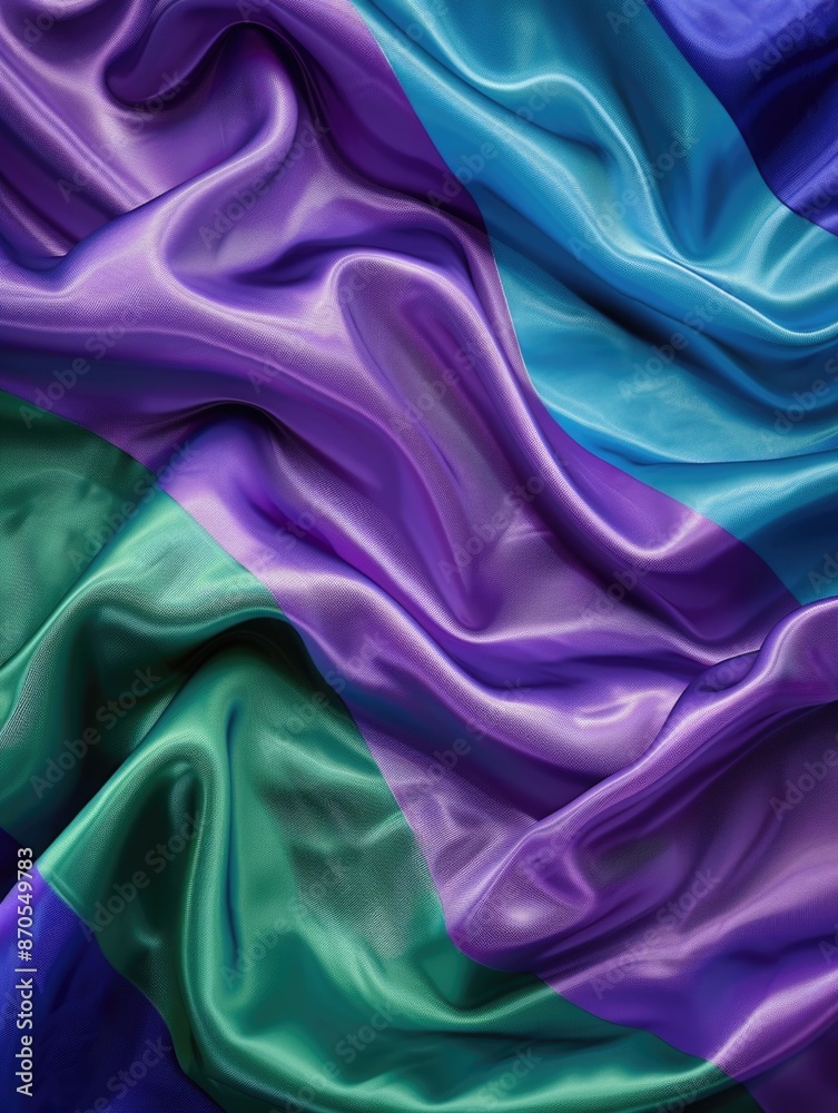 Fototapeta premium Purple and Green Fabric Close-up