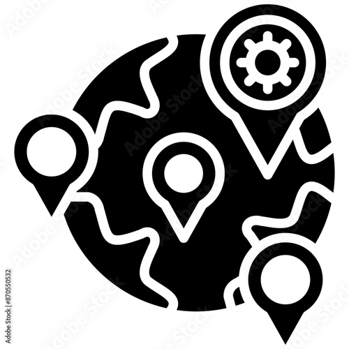 Outbreak Map vector icon. Can be used for Infectious Diseases iconset.