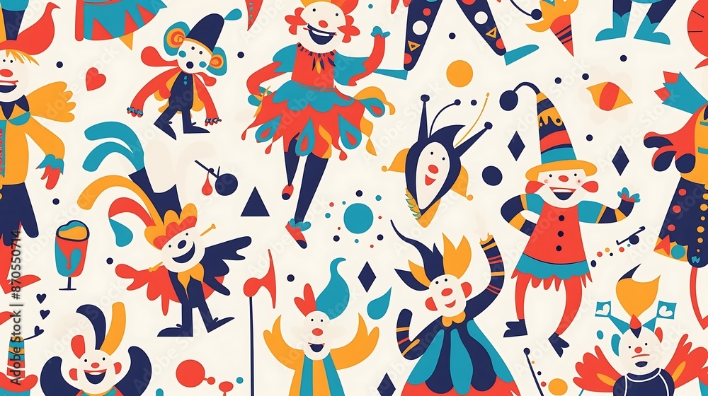 Seamless pattern with clowns Seamless pattern with clowns