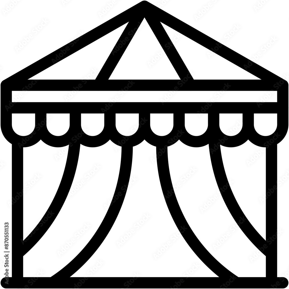 Vector Icon Circus Tent, Tent, Fairground, Holiday, Entertainment, Circus Vector Icon Circus Tent, Tent, Fairground, Holiday, Entertainment, Circus