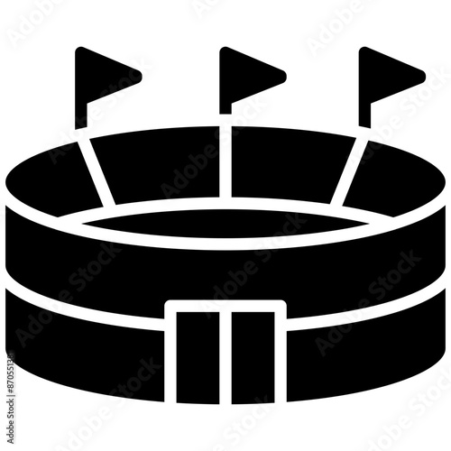 Rugby Stadium vector icon. Can be used for Rugby iconset.