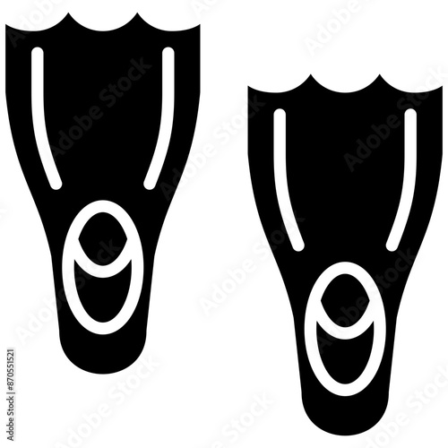 Fins vector icon. Can be used for Ocean iconset.