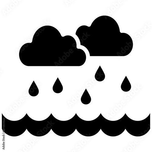 Ocean Rain vector icon. Can be used for Ocean iconset.