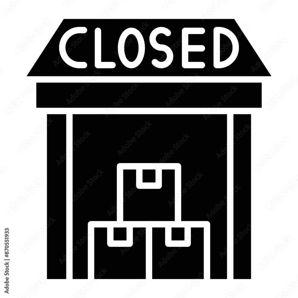 Warehouse Closed vector icon. Can be used for Warehouse iconset.
