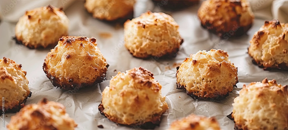 Healthy homemade macaroons without butter or flour, horizontal. Healthy homemade macaroons without butter or flour, horizontal.