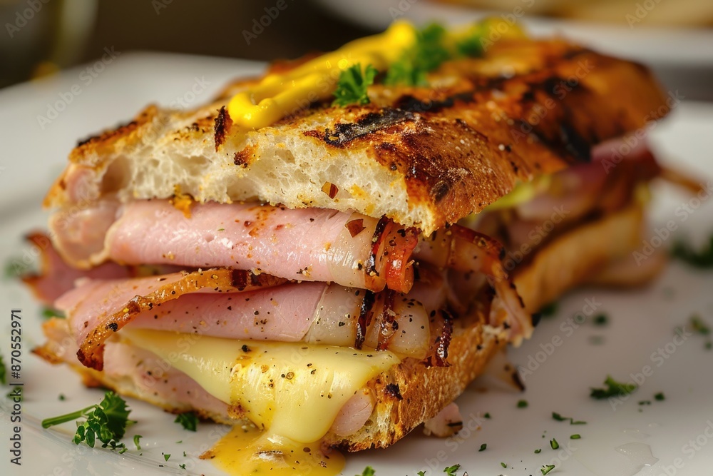 Cubano Pork Sandwich with Ham Cheese Mustard Cubano Pork Sandwich with Ham Cheese Mustard
