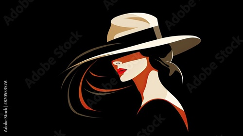 an elegant woman in hat and dress