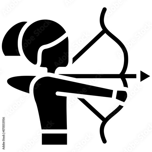 Acher Lady vector icon. Can be used for Archery iconset.