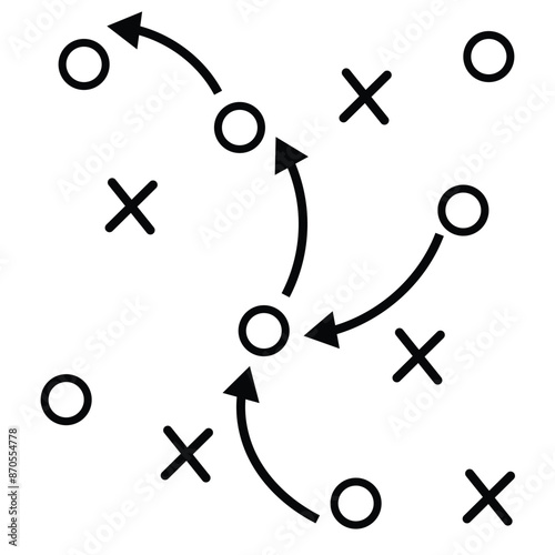 Strategy, football icon. Simple line, outline vector elements of soccer for UI and UX, website or mobile application on white background.
