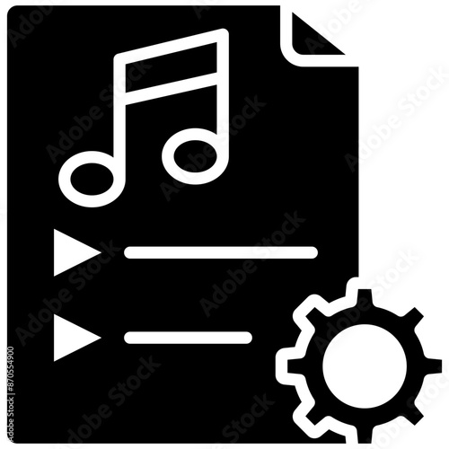 Custom Music Playlist vector icon. Can be used for Bowling iconset.