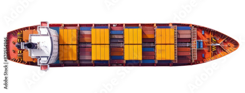 PNG  Colorful cargo ship overhead view