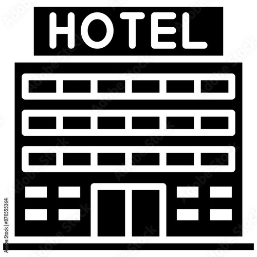 Hotel vector icon. Can be used for Beach Resort iconset.