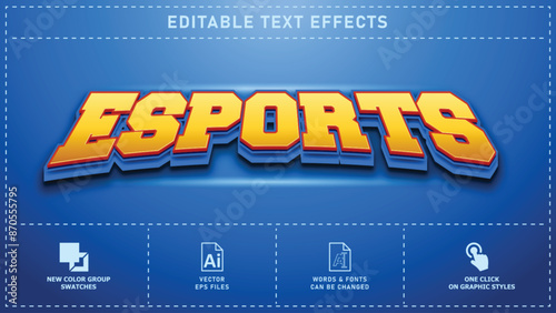 Esports editable text effects. Vector eps files.