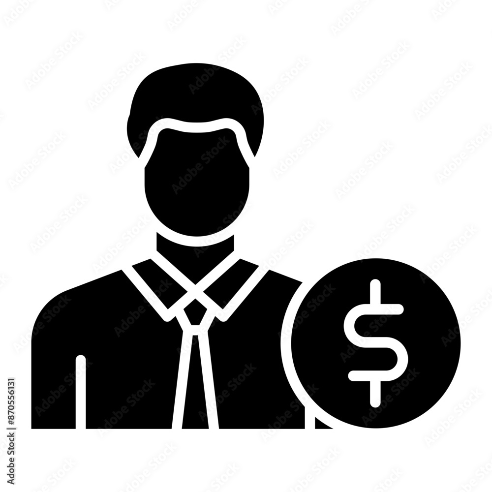 Male Finance Officer vector icon. Can be used for Trading iconset. Male Finance Officer vector icon. Can be used for Trading iconset.