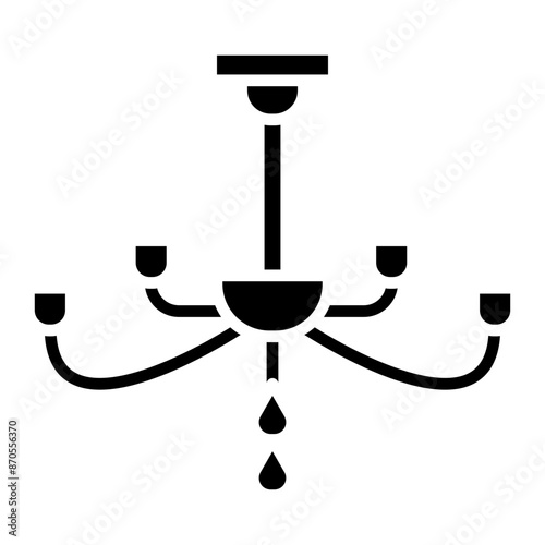 Chandelier vector icon. Can be used for Retro iconset.