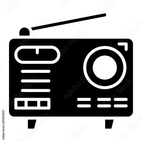 Radio vector icon. Can be used for Retro iconset.