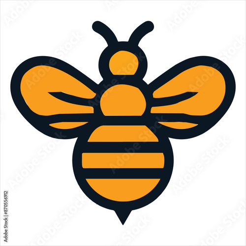 Cute Bee Silhouette Vector Illustration Design 