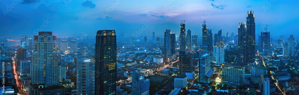 Panoramic view of the cityscape of a modern metropolis Panoramic view of the cityscape of a modern metropolis