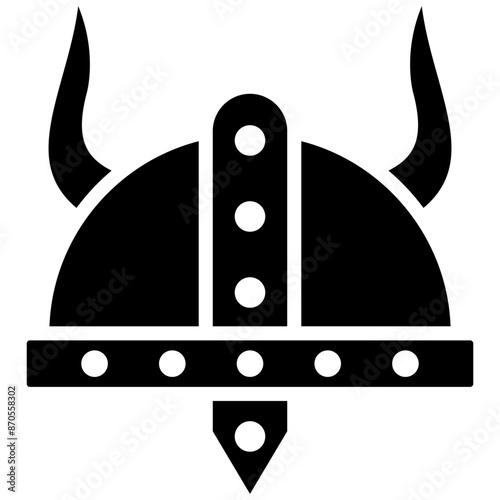 Viking Helmet vector icon. Can be used for Medieval iconset.