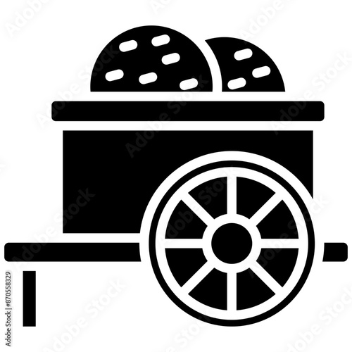 Wood Cart vector icon. Can be used for Medieval iconset.