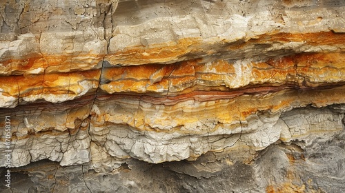 A large rock with a brown and orange coloration © pector