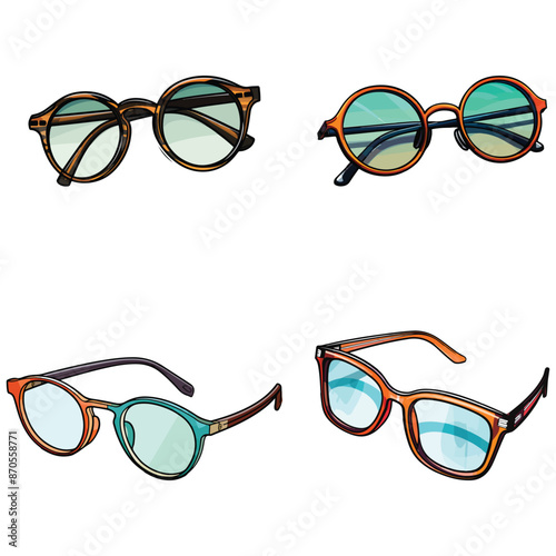 glasses vector illustration isolated on white background. 

