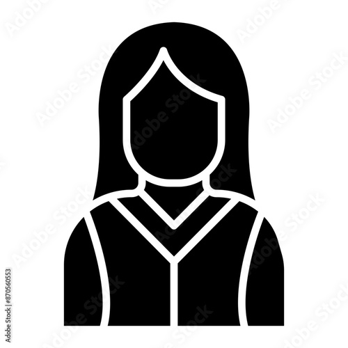 Character Female vector icon. Can be used for Literature iconset.