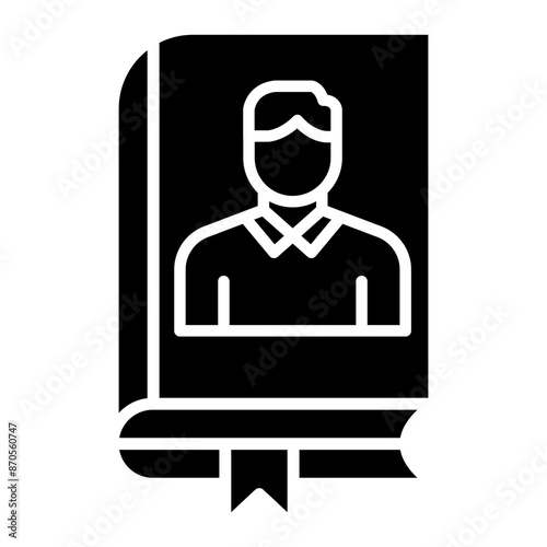 Autobiography vector icon. Can be used for Literature iconset.