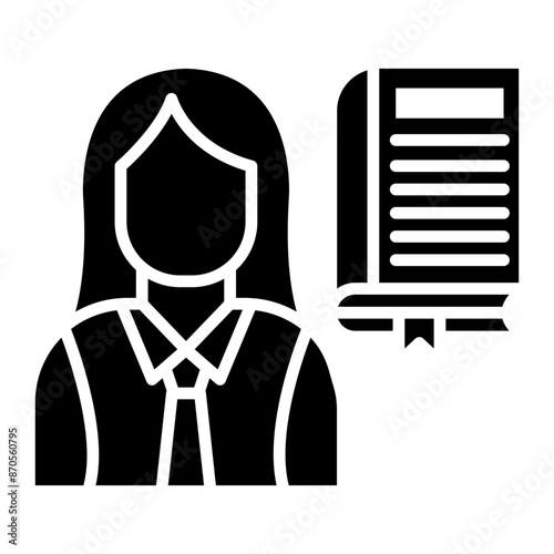Teacher Female vector icon. Can be used for Literature iconset.