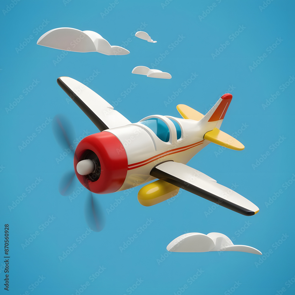 Naklejka premium Toy Plane's Sky Journey