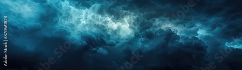 Dark clouds, panoramic banner with copy space area