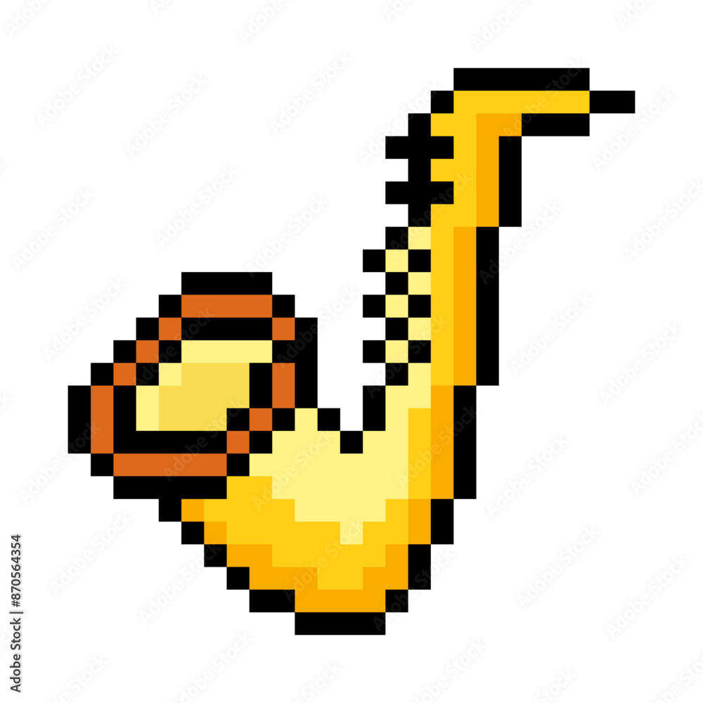 Obraz premium Saxophone in pixel art style