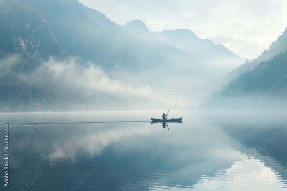 Scene of a mountain lake at dawn Scene of a mountain lake at dawn