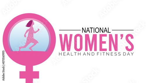 National women’s health and fitness day is observed every year on September.banner design template Vector illustration background design.