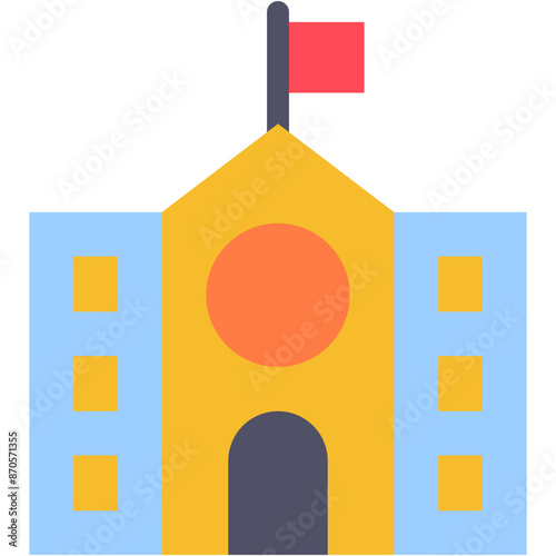 Vector Icon School, Classroom, Buildings, Campus, Monuments